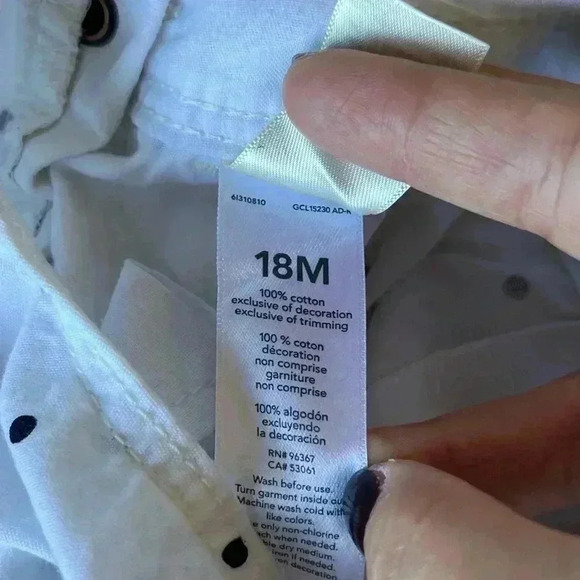 Oshkosh B’Gosh White Polka Dot Overalls  SIZE 18 Months - Picture 4 of 4